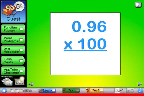 AppTutor Grade 5 Multiplication (G5M) screenshot 2