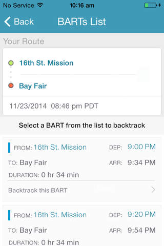 Backtrack BART screenshot 3