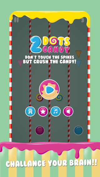 【免費遊戲App】2 Dots Candy - Don’t touch the spikes but crush the candy ! Amazing fun endless game-APP點子