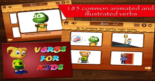 Verbs for Kids-Part 2- Free educational English language learning lessons for children to learn anim
