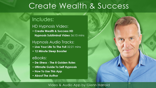 Create Wealth and Success Hypnosis Subliminal Affirmation Video App by Glenn Harrold