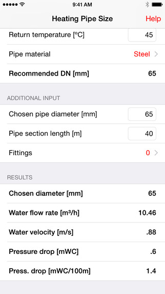 【免費生產應用App】Heating Pipe Size: pipe sizing & pressure drop calculation for hydronic heating & cooling systems-APP點子