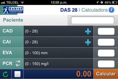 Disease Activity Score 28 Calculator screenshot 2