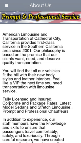 【免費商業App】American Limousine & Transportation Services - Cathedral City-APP點子