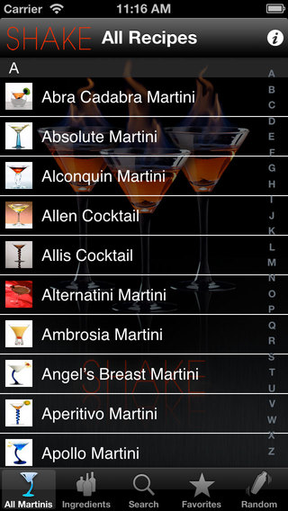 【免費生活App】SHAKE : Martini Recipes-APP點子