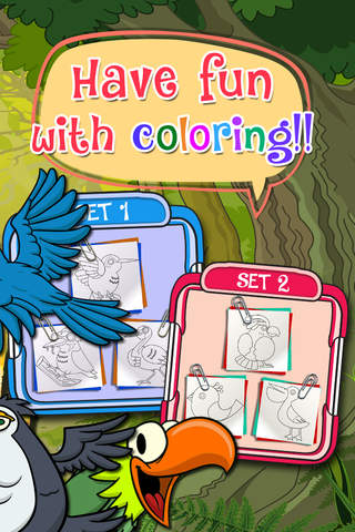 Coloring Book : Painting Pictures Birds Cartoon  Free Edition screenshot 3