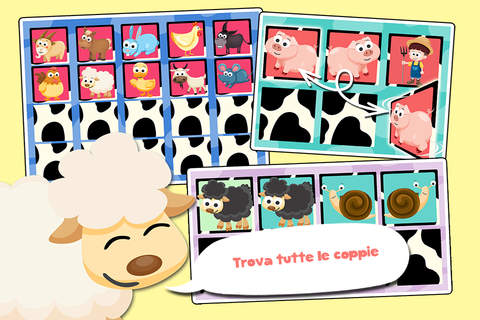 Play with Farm Animals Cartoon Memo Game for toddlers and preschoolers screenshot 3