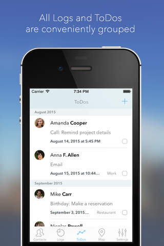 My CRM — contacts organizer & task manager for iPhone screenshot 4