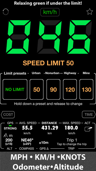 Speedometer - Free - Speed Limit Alert with Map HUD and GPS Black Box Recorder