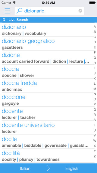 【免費書籍App】Italian English Dictionary and Translator LITE (Il Vocabolario Italiano - Inglese)-APP點子