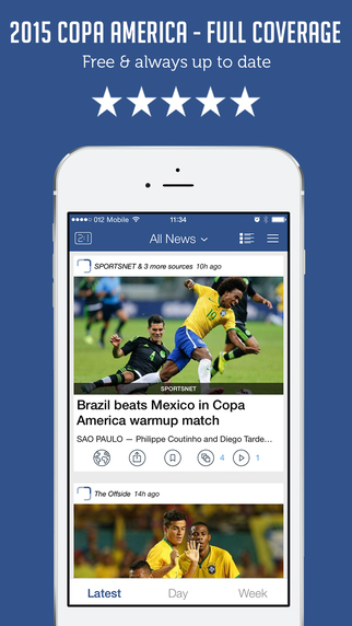 免費下載運動APP|Copa America Chile 2015 Unofficial Edition - News, Live Scores & Videos - Sportfusion app開箱文|APP開箱王