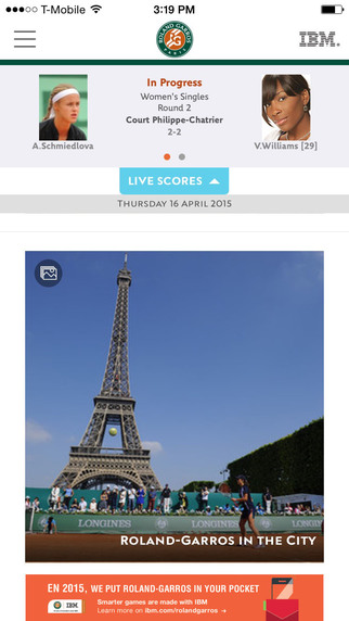 The Official Roland-Garros 2015 Tournament App