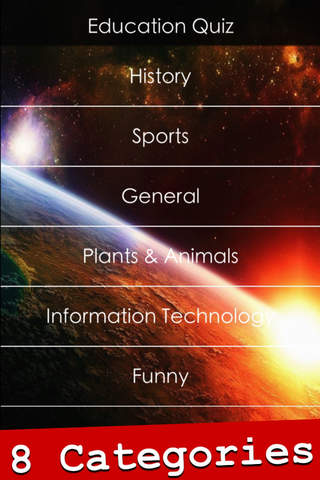 General Education Quiz - Trivia about History, Sports, Animals, Computers, Film & more screenshot 2