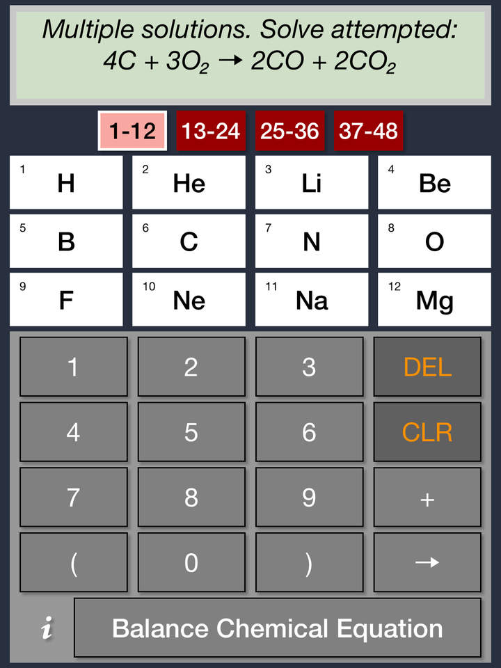 app for calculator to balance chemical equations