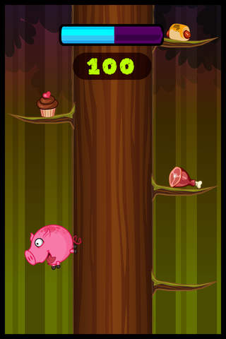 Piggy Jump Timberman Style - Hipster ham on the run screenshot 2