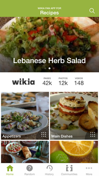 Wikia: Recipes Fan App