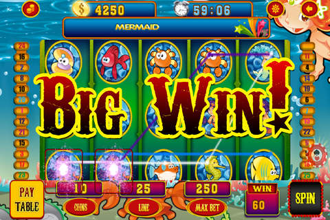 All Mermaids Lucky Slot Machines Casino HD - Play Vacation House of Slots Fun Games Free screenshot 2