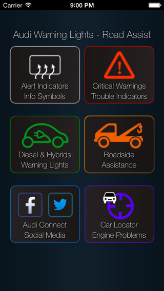 App for Audi Cars - Audi Warning Lights Road Assistance - Car Locator