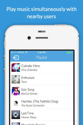 Cloudplay - play music simultaneously with nearby users screenshot 3