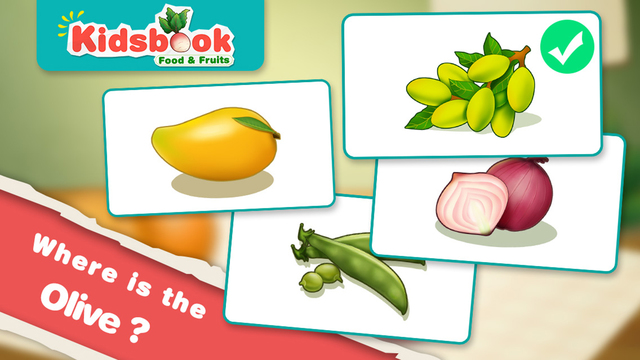 KidsBook: Food Fruits - Interactive HD Flash Card Game Design for Kids
