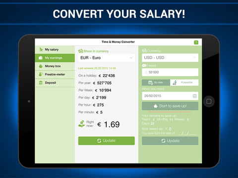 Time & Money Converter HD screenshot 2