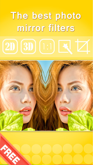 Photo-Mirror Image Instant twin camera pics retouch editing to split-pic