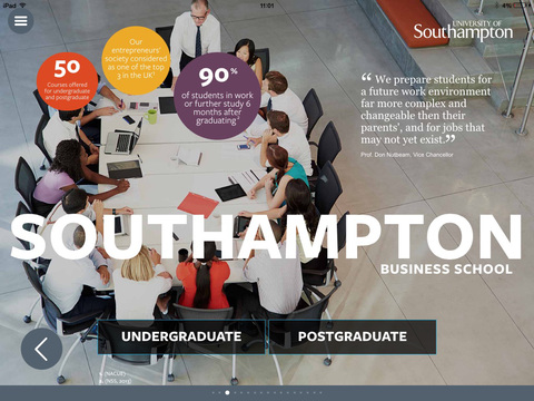 University of Southampton Business, Law and Art School Your Journey App screenshot 2