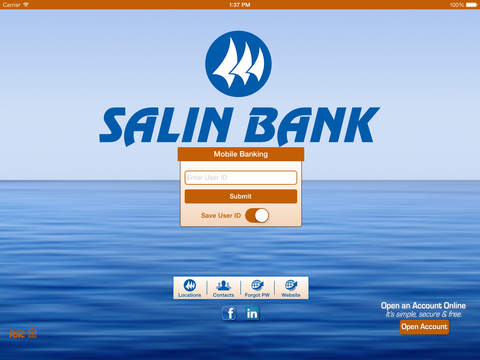 Salin Bank Mobile Banking for iPad