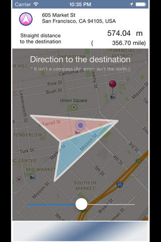 Direction to the destination screenshot 2