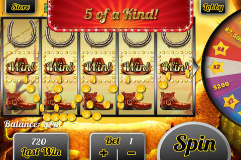 Action Wild West Fun Fire Blitz Jackpot Casino Craze to Luck-y Slots Games Free screenshot 3