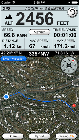 【免費交通運輸App】Altimeter GPS+ (Compass Speedometer & Location Tracking)-APP點子