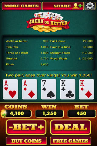 Video Poker BIG Win screenshot 2