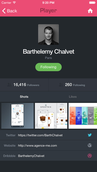 【免費娛樂App】Freeshot - Dribbble Client-APP點子