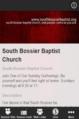 South Bossier Baptist Church screenshot 2