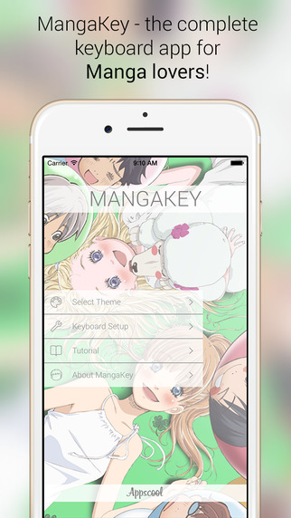 Mangakey - Custom Keyboard for Manga Anime Fans: Emojis GIFs and Backgrounds