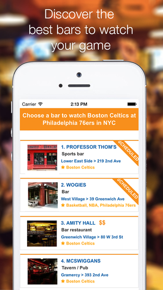 SportChaser - Find Your Sports Bar in New York