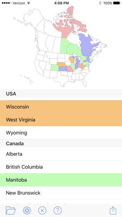 Visited States Map screenshot 2