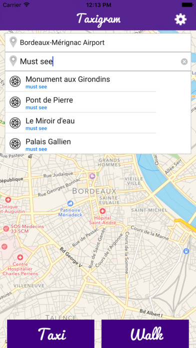 Taxigram Bordeaux screenshot 2