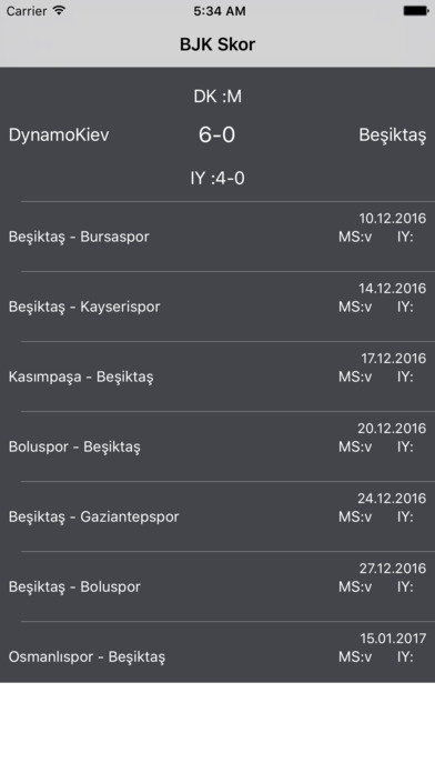 Karakartal Skor - BJK Maç sonuçları fikstür screenshot 2
