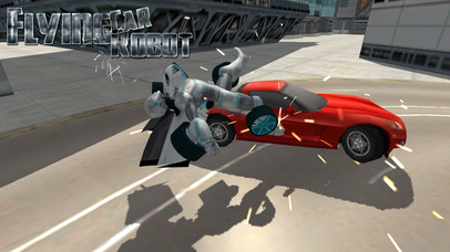 Flying Car Robot Flight Drive Simulator Game 2017 screenshot 3