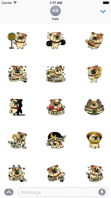 Brave And Strong Bulldog Sticker screenshot 2