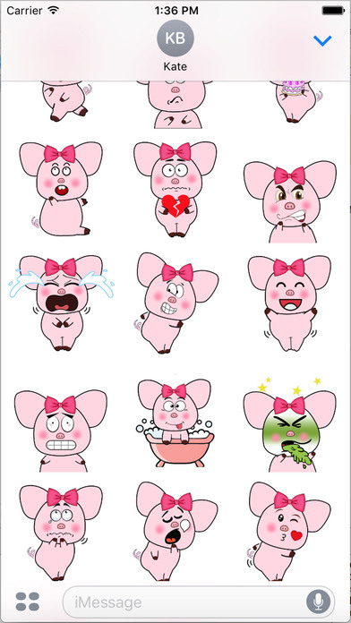 Sweet Holi - Pig Emoji Pro for iMessage screenshot 2