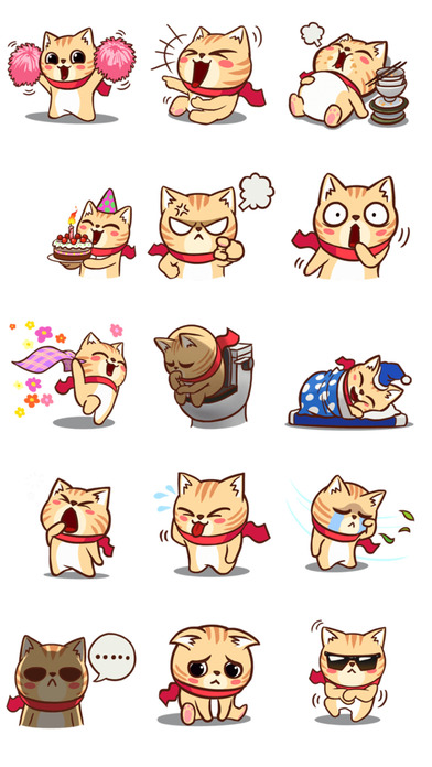 Emotional Red Cat - Fine Animal Stickers! screenshot 2