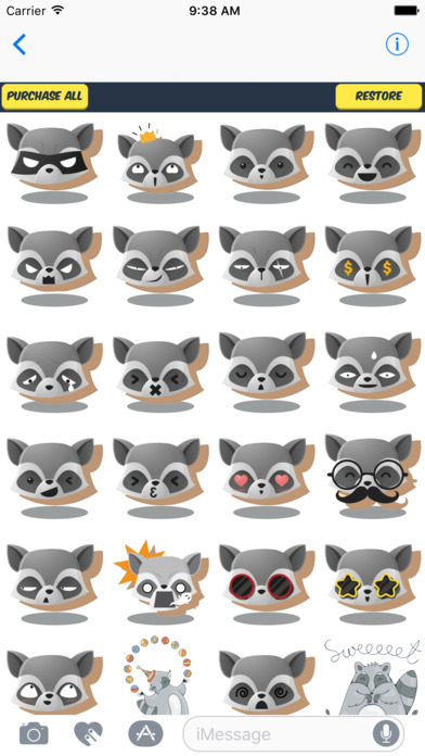 Cute Racoon Stickers - Racoon Emoji Stickers Pack screenshot 3
