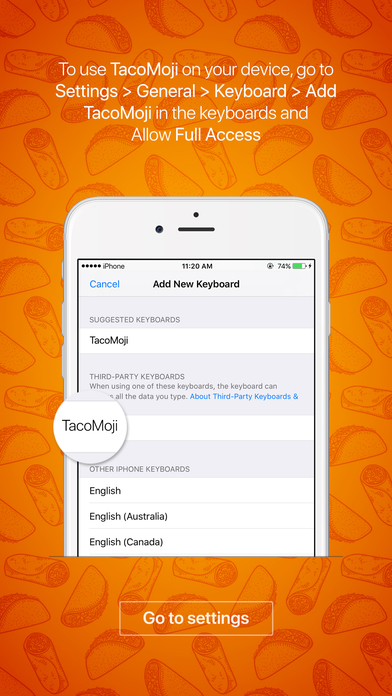 TacoMoji - taco emoji & stickers keyboard app screenshot 4