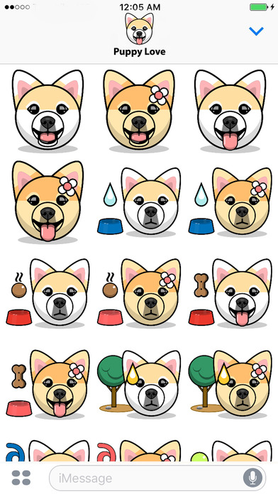Puppy Love Stickers - Pom Emoji Meme screenshot 2