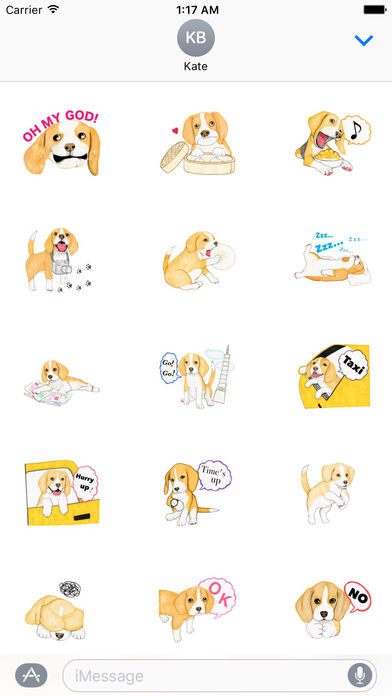 Travel of Beagle Dog Sticker screenshot 2