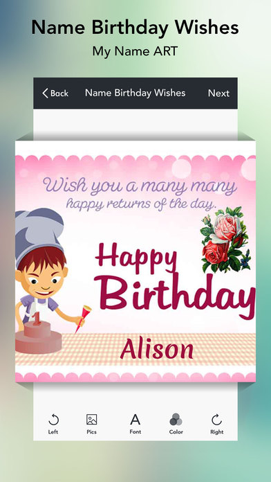 Name Birthday Wishes - Greetings screenshot 2