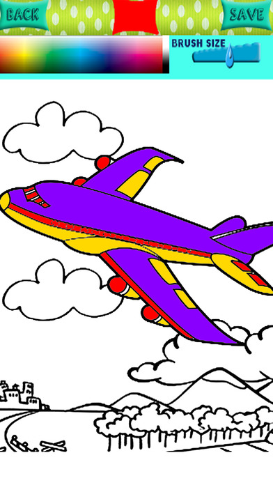 Vehicle Airplane Coloring Book Pages Education screenshot 2
