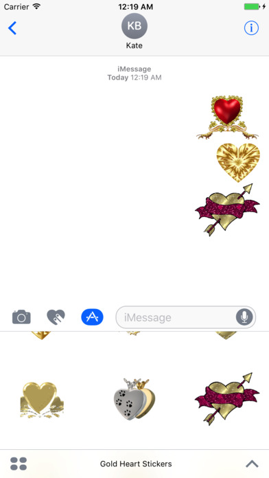 Gold Heart Stickers screenshot 3